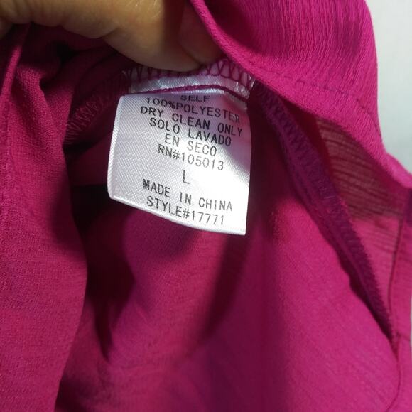 Andree By Unit BABYDOLL TOP IN FUCHSIA Barbie Size L - Picture 9 of 9